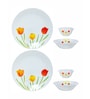 Opalware Dinner Set with Print (Set of 2pcs Dinner Plate, 2pcs Veg. Bowl & 2pcs Multipurpose Bowl)