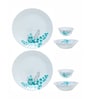 Opalware Dinner Set with Print (Set of 2pcs Dinner Plate, 2pcs Veg. Bowl & 2pcs Multipurpose Bowl)