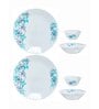 Opalware Dinner Set with Print (Set of 2pcs Dinner Plate, 2pcs Veg. Bowl & 2pcs Multipurpose Bowl)
