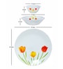 Opalware Dinner Set with Print (Set of 2pcs Dinner Plate, 2pcs Veg. Bowl & 2pcs Multipurpose Bowl)