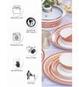 Opalware Dinner Set with Print (Set of 6pcs Dinner Plate, 6pcs Quarter Plate, 6pcs Veg. Bowl, 6pcs Soup Bowl, 6pcs Spoons, 1pc Oval Platter, 2pcs Casserole & 2pcs Glass Lid)