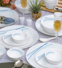 Opalware Dinner Set with Print (Set of 6pcs Dinner Plate, 6pcs Quarter Plate, 6pcs Veg. Bowl, 6pcs Soup Bowl, 1pc Round Platter, 2pcs Salt & Pepper, 2pcs Serving Bowl & 2pcs Lid)