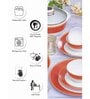 Opalware Dinner Set with Print (Set of 6pcs Dinner Plate, 6pcs Quarter Plate, 6pcs Veg. Bowl, 6pcs Soup Bowl, 6pcs Spoons, 1pc Oval Platter, 2pcs Casserole & 2pcs Glass Lid)