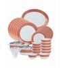Opalware Dinner Set with Print (Set of 6pcs Dinner Plate, 6pcs Quarter Plate, 6pcs Veg. Bowl, 6pcs Soup Bowl, 6pcs Spoons, 1pc Oval Platter, 2pcs Casserole & 2pcs Glass Lid)