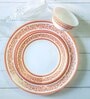 Opalware Dinner Set with Print (Set of 6pcs Dinner Plate, 6pcs Quarter Plate, 6pcs Veg. Bowl, 6pcs Soup Bowl, 6pcs Spoons, 1pc Oval Platter, 2pcs Casserole & 2pcs Glass Lid)