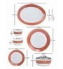 Opalware Dinner Set with Print (Set of 6pcs Dinner Plate, 6pcs Quarter Plate, 6pcs Veg. Bowl, 6pcs Soup Bowl, 6pcs Spoons, 1pc Oval Platter, 2pcs Casserole & 2pcs Glass Lid)