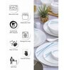 Opalware Dinner Set with Print (Set of 6pcs Dinner Plate, 6pcs Quarter Plate, 6pcs Veg. Bowl, 6pcs Soup Bowl, 1pc Round Platter, 2pcs Salt & Pepper, 2pcs Serving Bowl & 2pcs Lid)