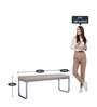 Opera Dining Bench for 6 Seater in Beige Colour