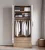 Opera 2 Door Wardrobe In Oak & Frosty White Finish With Hidden Storage