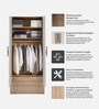 Opera 2 Door Wardrobe In Oak & Frosty White Finish With Hidden Storage