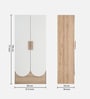 Opera 2 Door Wardrobe In Oak & Frosty White Finish With Hidden Storage