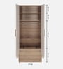 Opera 2 Door Wardrobe In Oak & Frosty White Finish With Hidden Storage