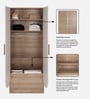 Opera 2 Door Wardrobe In Oak & Frosty White Finish With Hidden Storage