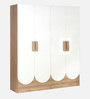 Opera 4 Door Wardrobe In Oak & Frosty White Finish With Hidden Storage