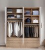 Opera 4 Door Wardrobe In Oak & Frosty White Finish With Hidden Storage