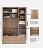 Opera 4 Door Wardrobe In Oak & Frosty White Finish With Hidden Storage
