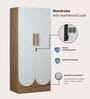 Opera Luxury 2 Door Wardrobe With Hidden Storage & Locker In Light Walnut & Frosty White Colour