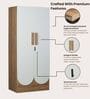 Opera Luxury 2 Door Wardrobe With Hidden Storage & Locker In Light Walnut & Frosty White Colour