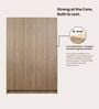 Opera Luxury 3 Door Wardrobe With Hidden Storage & Locker In Light Walnut & Frosty White Colour