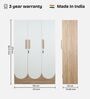 Opera Luxury 3 Door Wardrobe With Hidden Storage & Locker In Light Walnut & Frosty White Colour