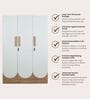 Opera Luxury 3 Door Wardrobe With Hidden Storage & Locker In Light Walnut & Frosty White Colour
