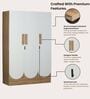 Opera Luxury 3 Door Wardrobe With Hidden Storage & Locker In Light Walnut & Frosty White Colour