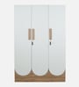 Opera Luxury 3 Door Wardrobe With Hidden Storage & Locker In Light Walnut & Frosty White Colour