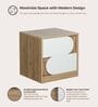 Opera Luxury Bed Side Table In Light Walnut & Frosty White Colour
