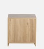 Opera Luxury Bed Side Table In Light Walnut & Frosty White Colour