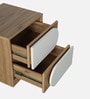 Opera Luxury Bed Side Table In Light Walnut & Frosty White Colour