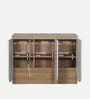 Opera Luxury Console Table In Light Walnut & Frosty White Colour