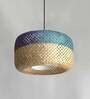 Ruby Opium Blue & Natural Bamboo Hanging Light