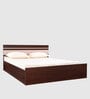 Optimas King Size Bed in Dark Choco Finish with Box Storage