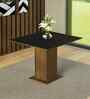 Opulen 6 Seater Dining Table Square Table Top In Brown & Black Colour