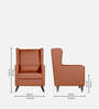 Opulence Fabric Wing Chair In Terracotta Finish With Ottoman