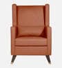 Opulence Fabric Wing Chair In Terracotta Finish With Ottoman