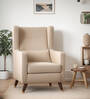 Opulence Velvet Wing Chair In Camel Beige Finish