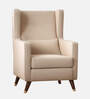 Opulence Velvet Wing Chair In Camel Beige Finish