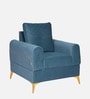 Opulent Fabric 1 Seater Sofa In Blue Colour