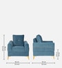 Opulent Fabric 1 Seater Sofa In Blue Colour