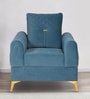 Opulent Fabric 1 Seater Sofa In Blue Colour