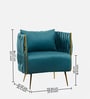 Opulent Majesty Velvet Fabric Barrel Chair With Ottoman Footrest In Teal Colour