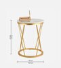 Opulent Marble End Table In Golden Finish