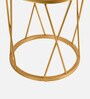 Opulent Marble End Table In Golden Finish