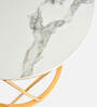 Opulent Marble End Table In Golden Finish