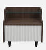 Opulon Bedside Table In SprIng Walnut & Frosty White Glossy Color