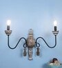 Opura Brown and Black Wood and Iron Wall Light  | E14 holder | without Bulb
