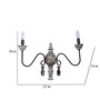 Opura Brown and Black Wood and Iron Wall Light  | E14 holder | without Bulb
