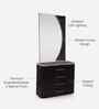Opus Dressing Table With Mirror In Brown Finish Opus Dressing Table With Mirror In Brown Finish