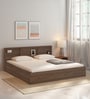 Opus King Size Bed in Walnut Finish with Box Storage